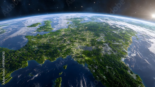 Satellite view of europes landscapes