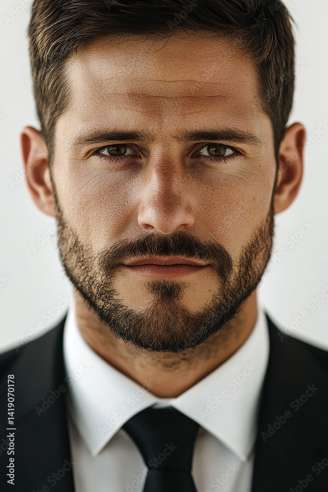 Business man on clean background, close up portrait of a smiling man in a suit Business man on clean background, close up portrait of a smiling man in a suit