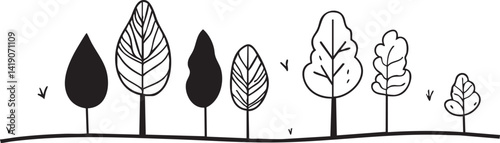 Beautiful hand-drawn leaf illustrations perfect for nature-themed designs, eco-friendly projects, and creative digital art applications