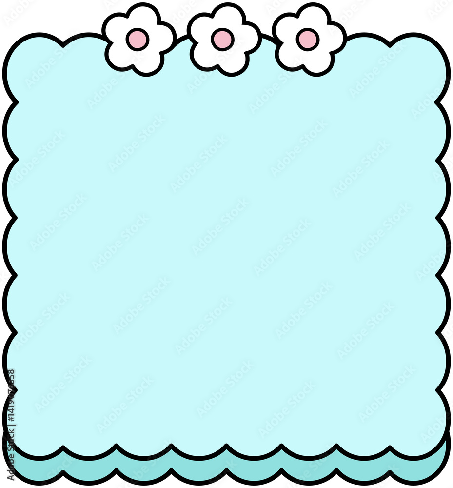 Wavy Frame With Small Flower Decor
