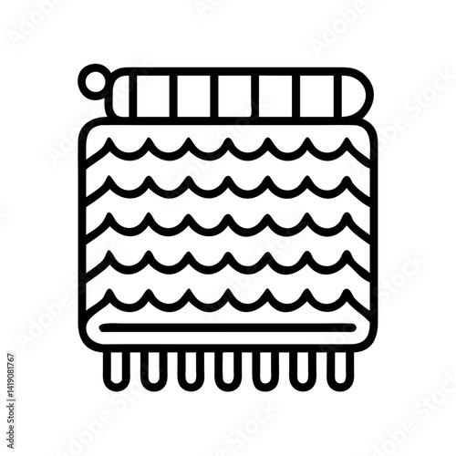 Decorative hand towel vector graphic design, bathroom towel icon, kitchen towel illustration, textile