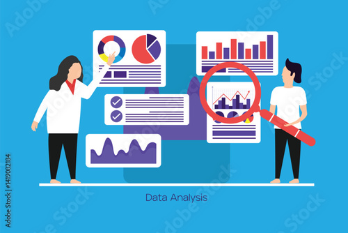 Business team on web reporting dashboard monitoring, and data analytics research for business financial planning concept