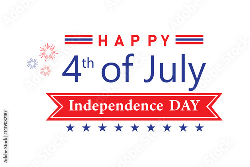 Independence day USA banner template american flags Garlands decor.4th of July celebration poster template.fourth of july calligraphy vector illustration 