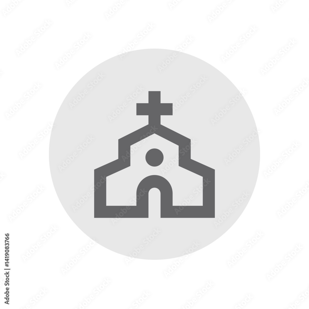 Obraz premium Church Outlined Icon
