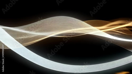 Abstract light streaks on black background creating a beautiful wave of illumination and dynamic energy flowing through space
