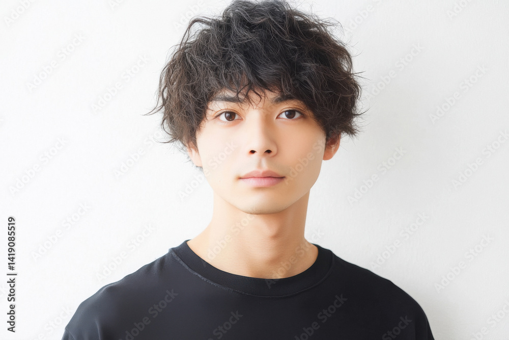 close up of young handsome man standing on white background close up of young handsome man standing on white background