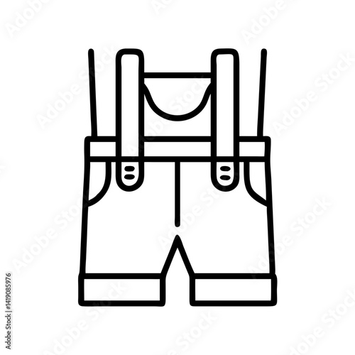 Outline lederhosen traditional bavarian costume oktoberfest clothing german folk outfit apparel