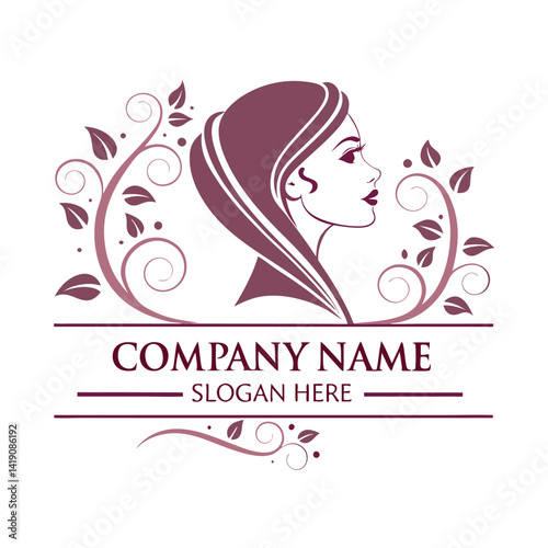 Elegant feminine logo with floral design