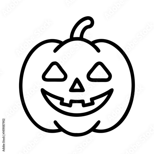 Halloween pumpkin outline vector illustration for spooky season decorations and design needs