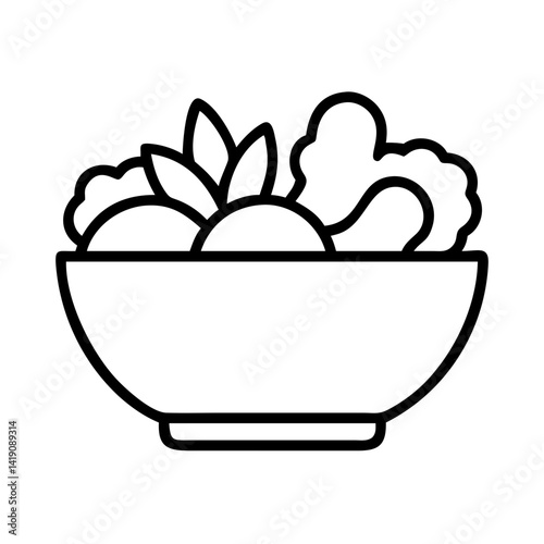 Healthy salad bowl vector illustration for food blog restaurant menu and diet plan designs
