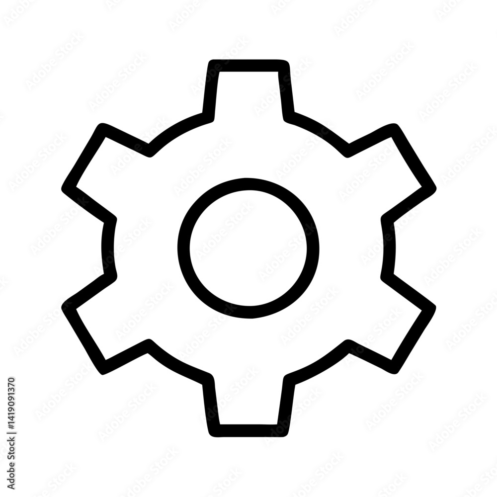 Gear cog wheel mechanism icon vector illustration for engineering and technology design needs