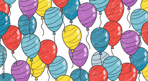 Festive Colorful Balloon Pattern Background