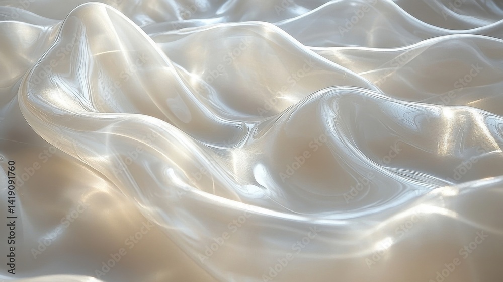 Obraz premium Abstract White Silk Wave Texture With Bright Light Reflection