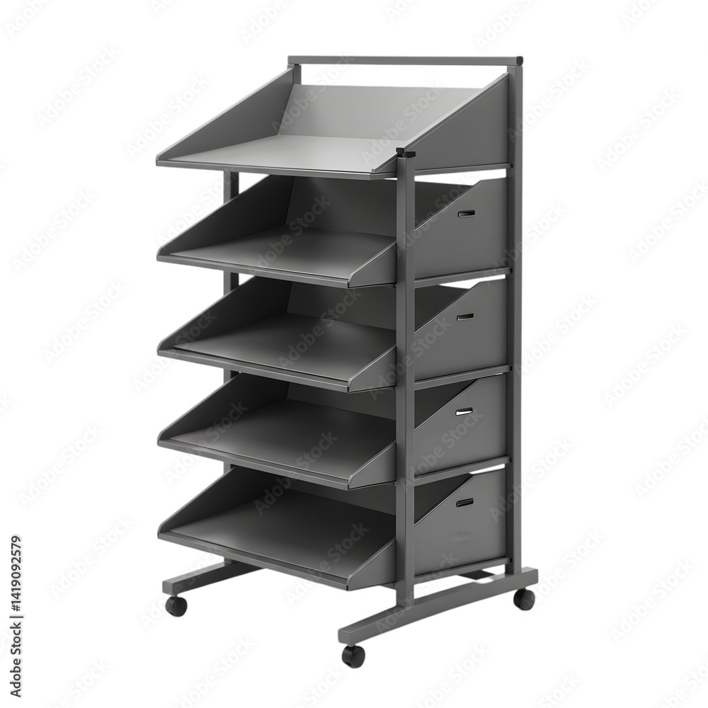 Create a Mobile Shelving Unit with Transparent Background Create a Mobile Shelving Unit with Transparent Background