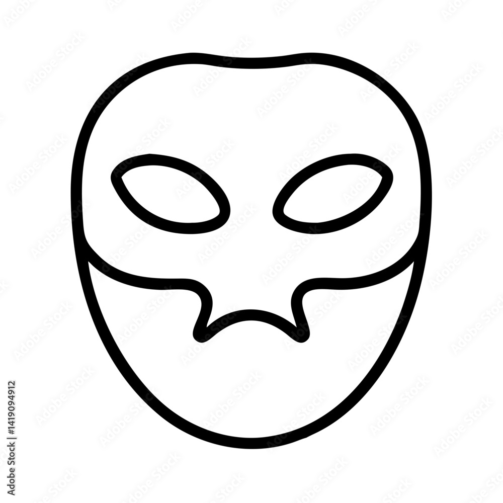 Halloween mask outline vector, masquerade party mask, face mask template, costume mask design vector Halloween mask outline vector, masquerade party mask, face mask template, costume mask design vector