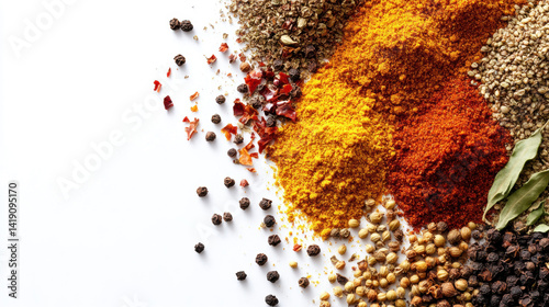 Fototapeta Naklejka Na Ścianę i Meble -  Mexican spice blend on white background 