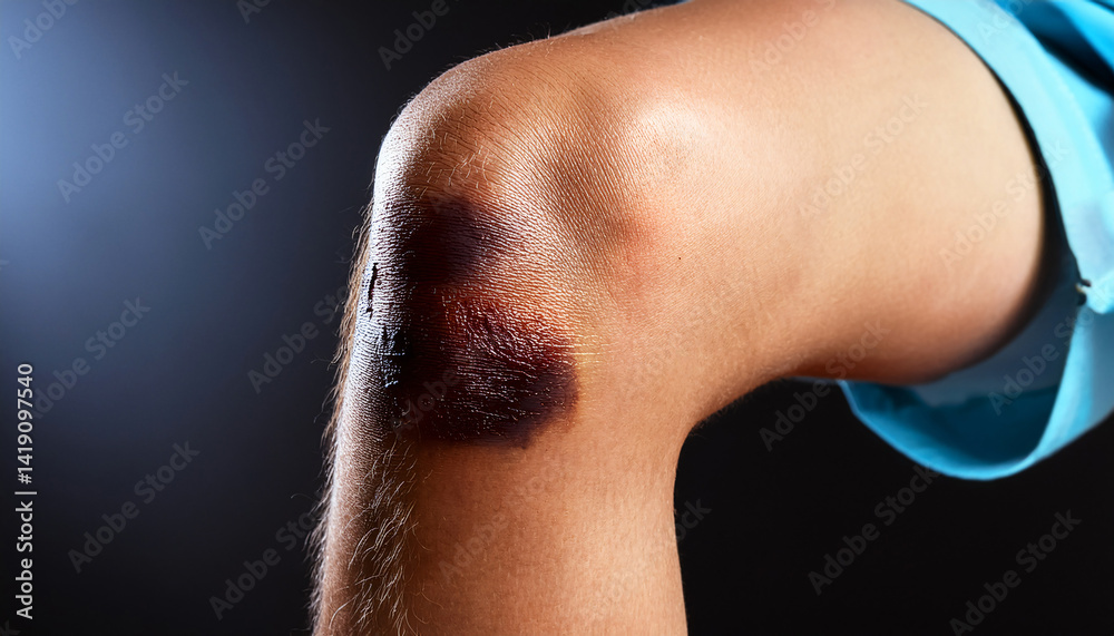 Fototapeta premium 003-065-038-Bruised knee with scrapes. 83339
