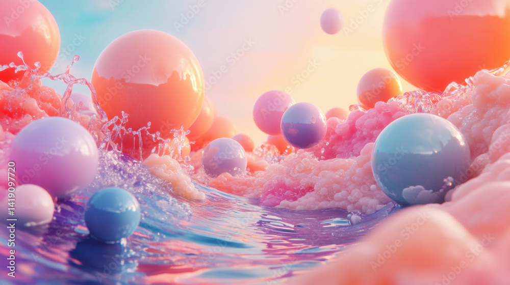 custom made wallpaper toronto digitalLayers of pretty pastel color bubbles. Ideal frothy background. Soft, gentle colors.