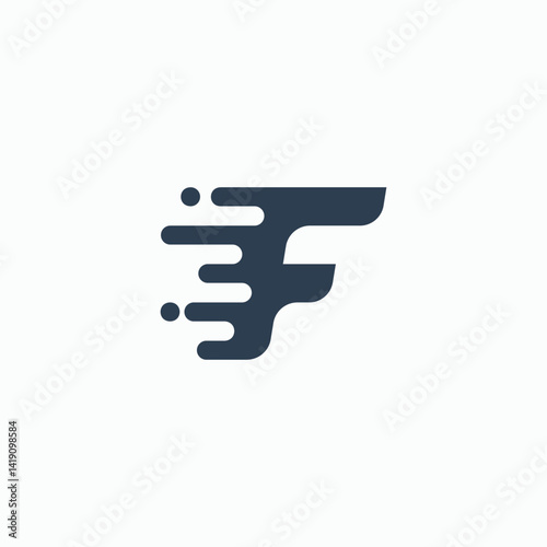 Letter f with arrow logo icon design