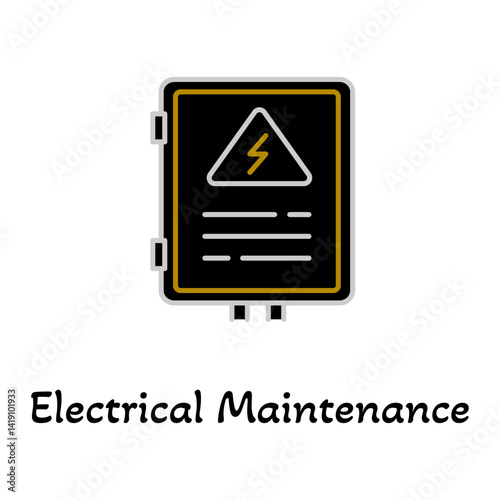 Electrical Maintenance Icon. Circuit Box, Power System, and Safety Icon