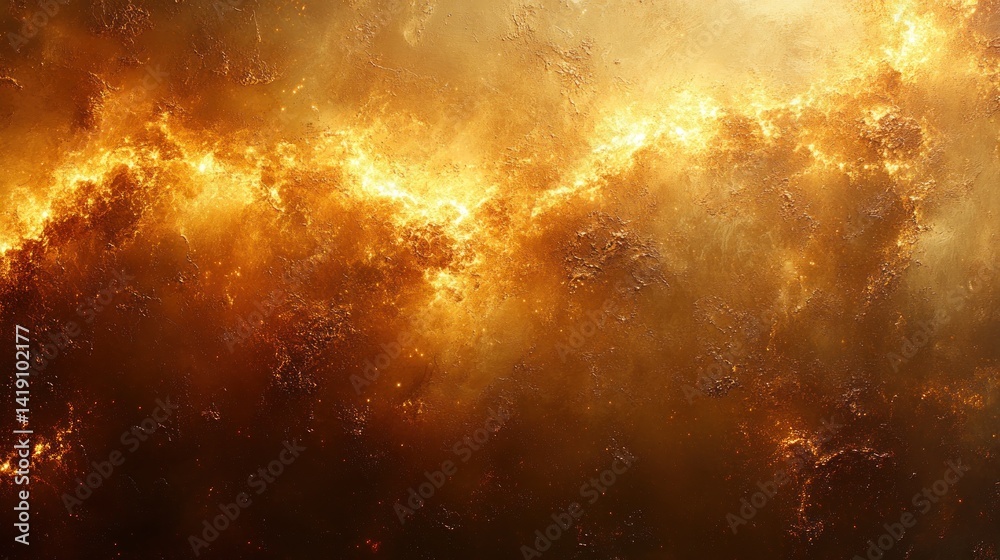 Naklejka premium Elegant Gold Textured Background with Baroque Style and Soft Radiant Light Luxury Metallic Abstract Wall Design