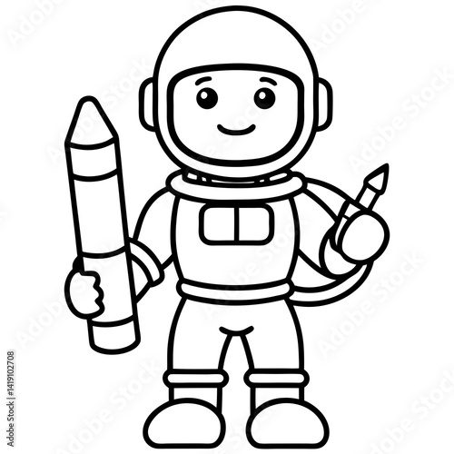 Astronaut cartoon illustration