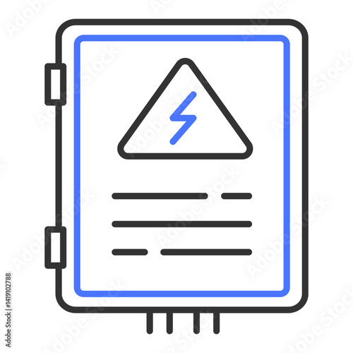 Electrical Maintenance Icon. Circuit Box, Power System, and Safety Icon