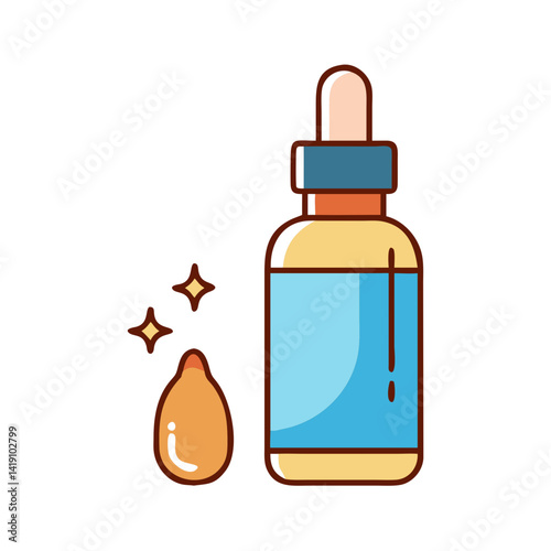 Serum bottle and drop for beauty or medicine