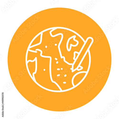 Globe and Pen Icon
