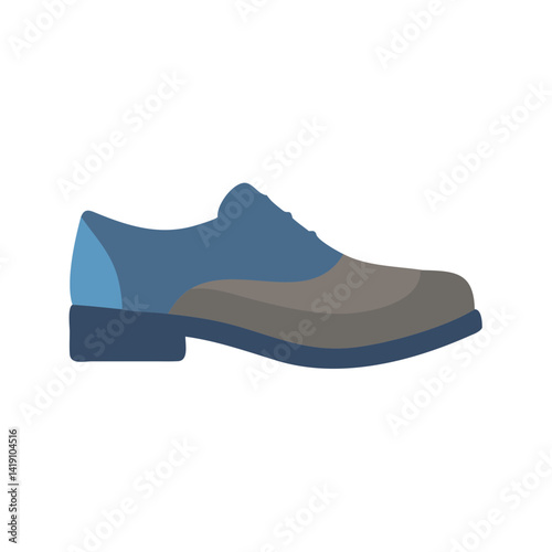 Stylish two-tone men's dress shoe on black background