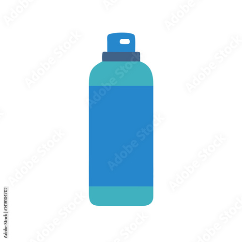 Blue spray bottle icon on black background design