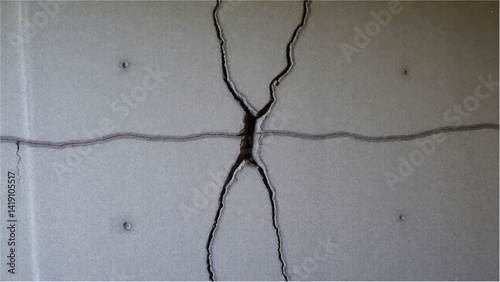 Cracked concrete wall texture. Cement wall with cracks, ideal for your design and texture background.