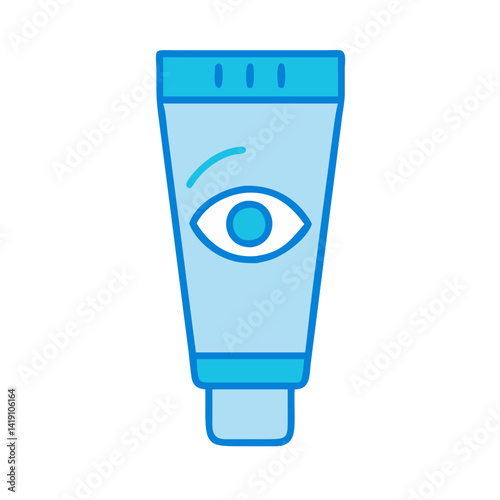 Under eye cream, light blue tube icon illustration