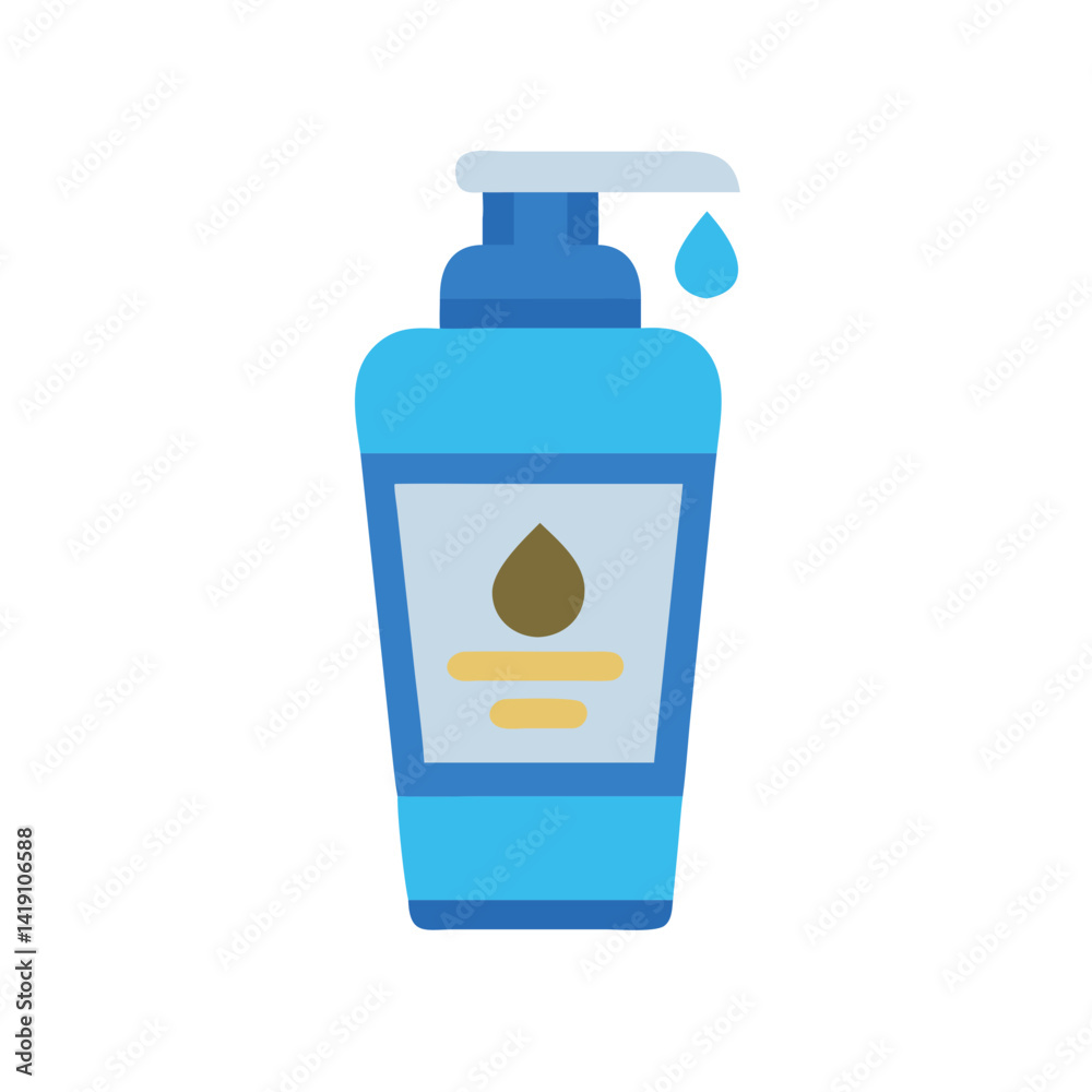 Fototapeta premium Liquid soap bottle icon, vector illustration with droplet