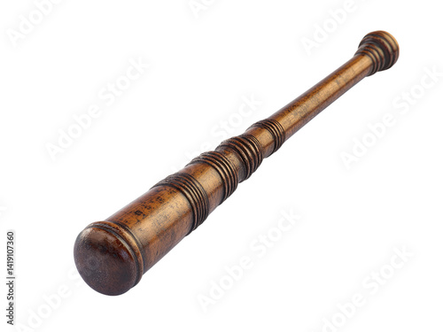 Antique Wooden Pestle: A Close-Up View of a Historically Significant Tool
