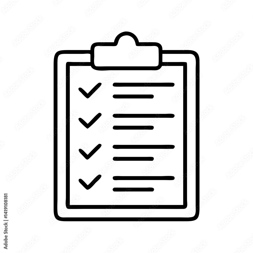 Checklist clipboard task management to do list vector icon for planning and organization design