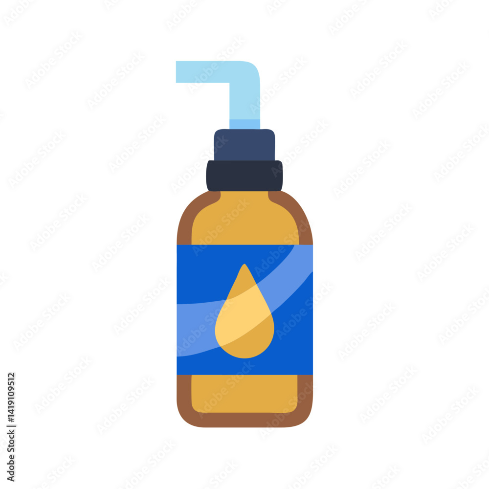 Fototapeta premium Stylish Hair Treatment Oil Icon for Care