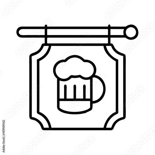 Beer pub sign vector graphic illustration for bar brewery tavern and restaurant designs and icons