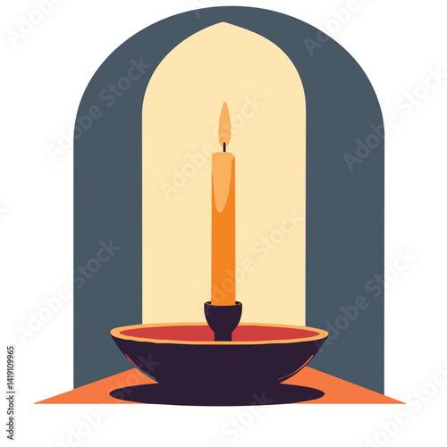Candles illuminating tranquil chapel space, evoking spirituality
