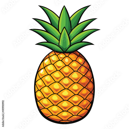 Vibrant Pineapple Illustration