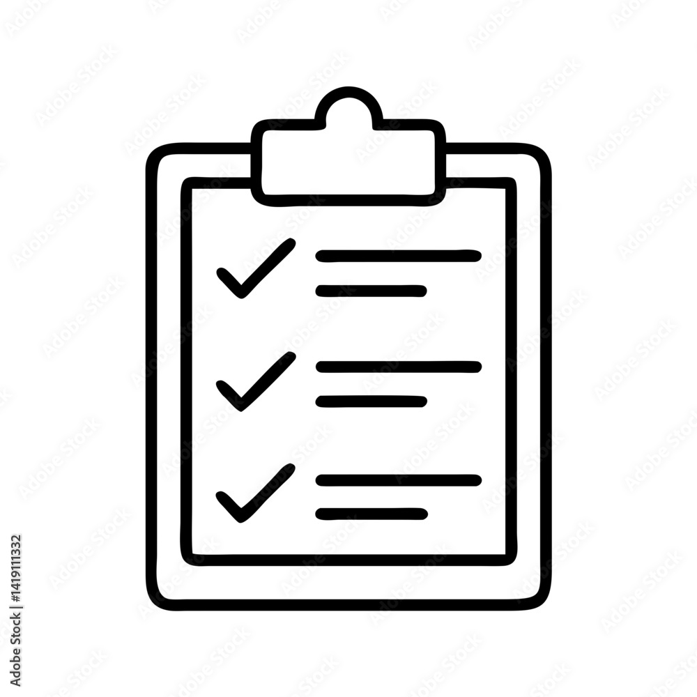 Checklist clipboard icon vector illustration for task management and survey form design needs Checklist clipboard icon vector illustration for task management and survey form design needs