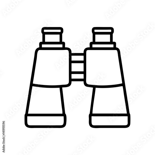 Binoculars vector icon illustration, optical instrument for distance viewing and exploring