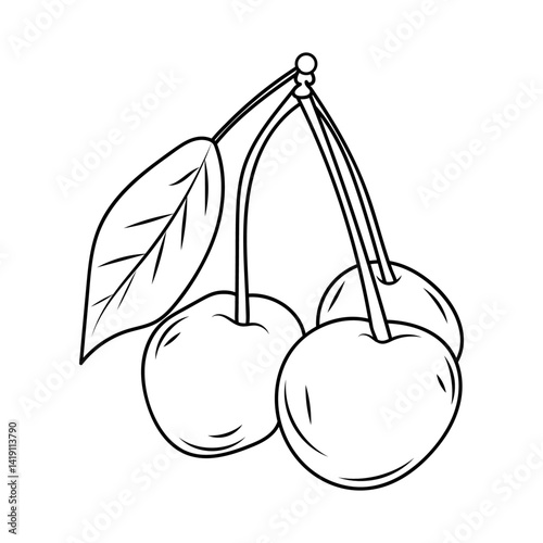 cherry doodle art line