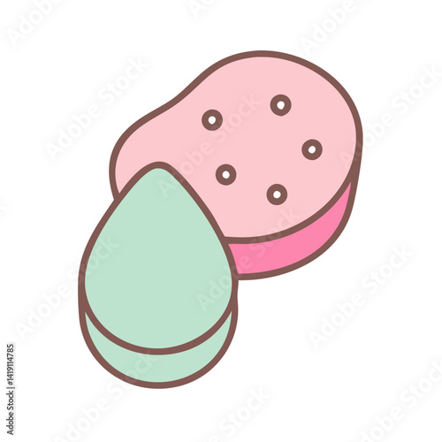 Cute cartoon cosmetic sponges on a black background