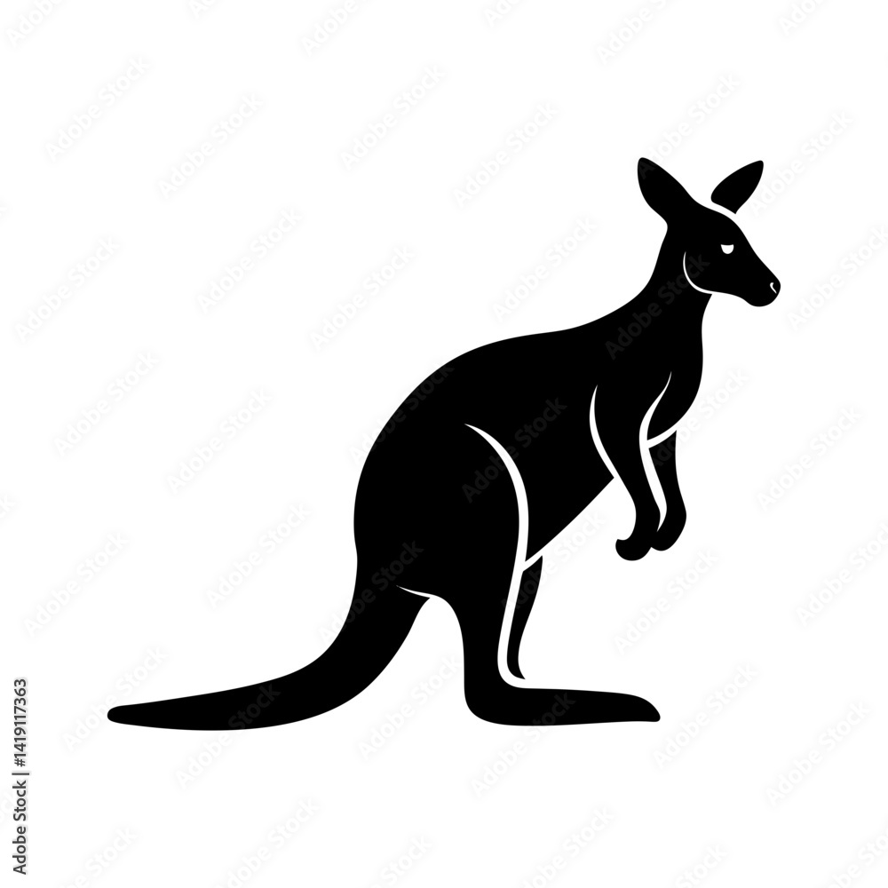kangaroo-vector-silhouette illustration kangaroo-vector-silhouette illustration