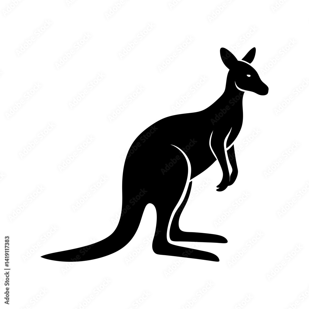 kangaroo-vector-silhouette illustration kangaroo-vector-silhouette illustration