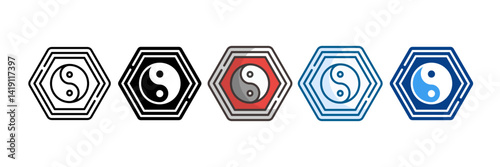 Buddhism Icon Set Multiple Style Collection