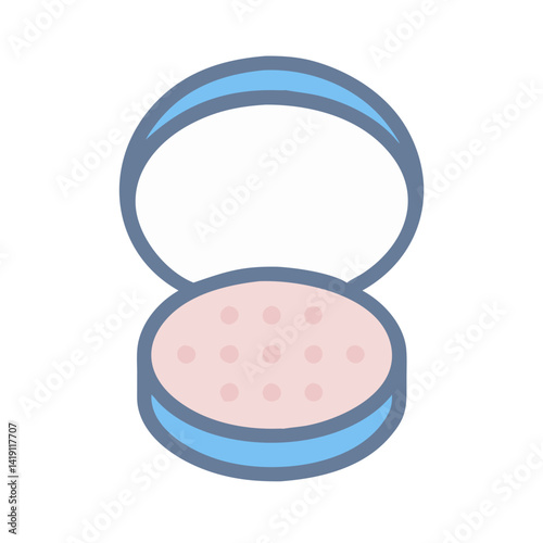 Cute Compact Powder Illustration for Makeup and Beauty