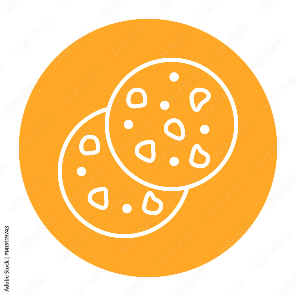 Obraz premium Chocolate Chip Cookie Icon