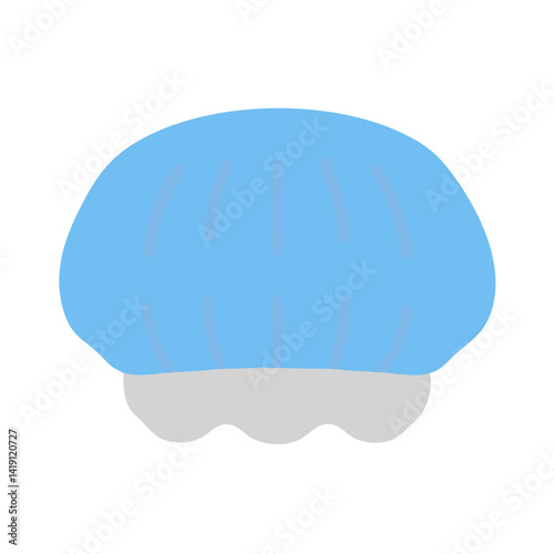 Blue Mushroom Illustration on Black Background, Simple Design
